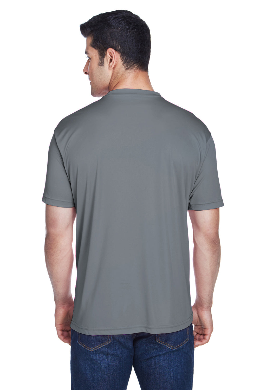 UltraClub Mens Cool & Dry Performance Moisture Wicking Short Sleeve Crewneck T-Shirt - Charcoal Grey - Closeout