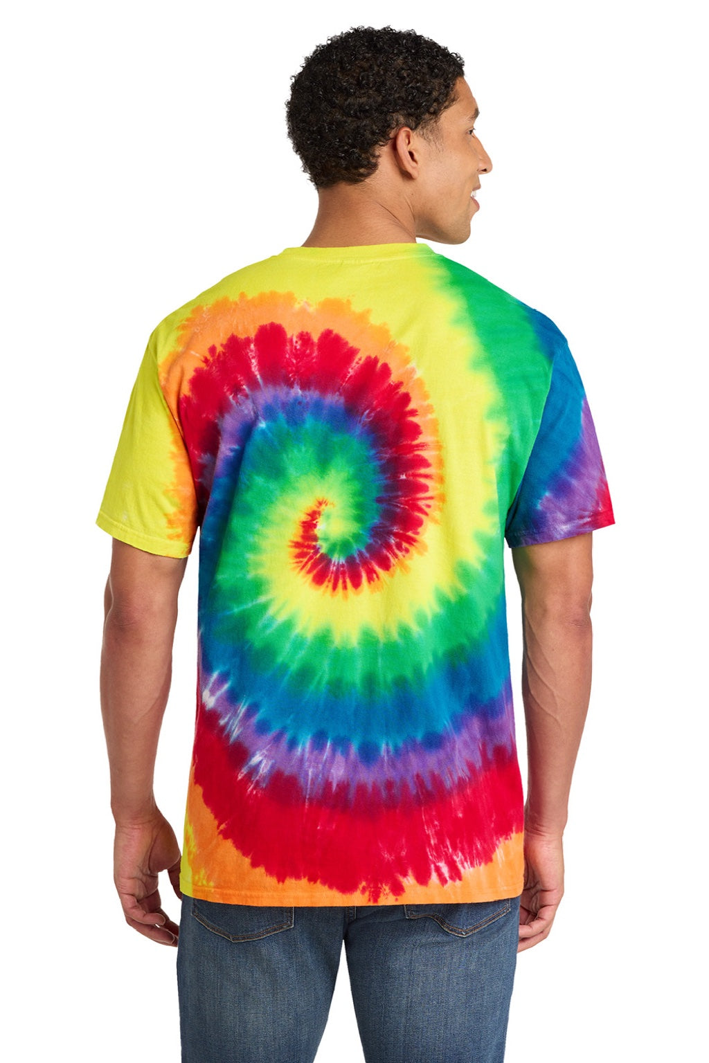 Mens Tie-Dye Short Sleeve Crewneck T-Shirt - Rainbow