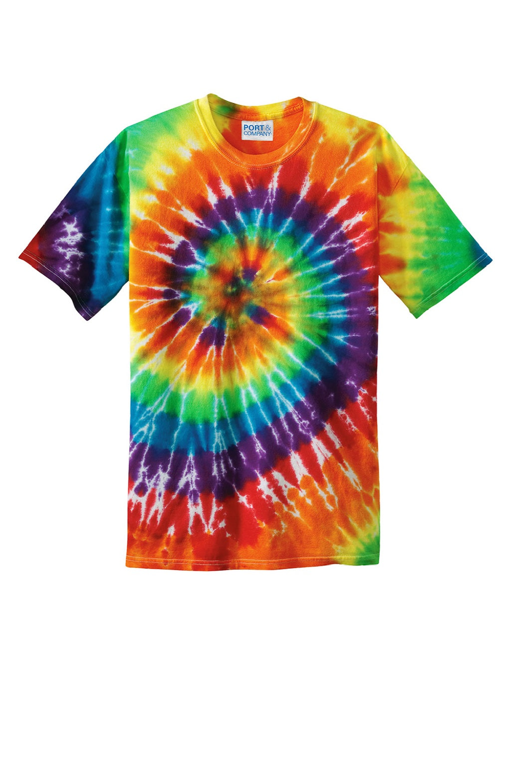 Mens Tie-Dye Short Sleeve Crewneck T-Shirt - Rainbow