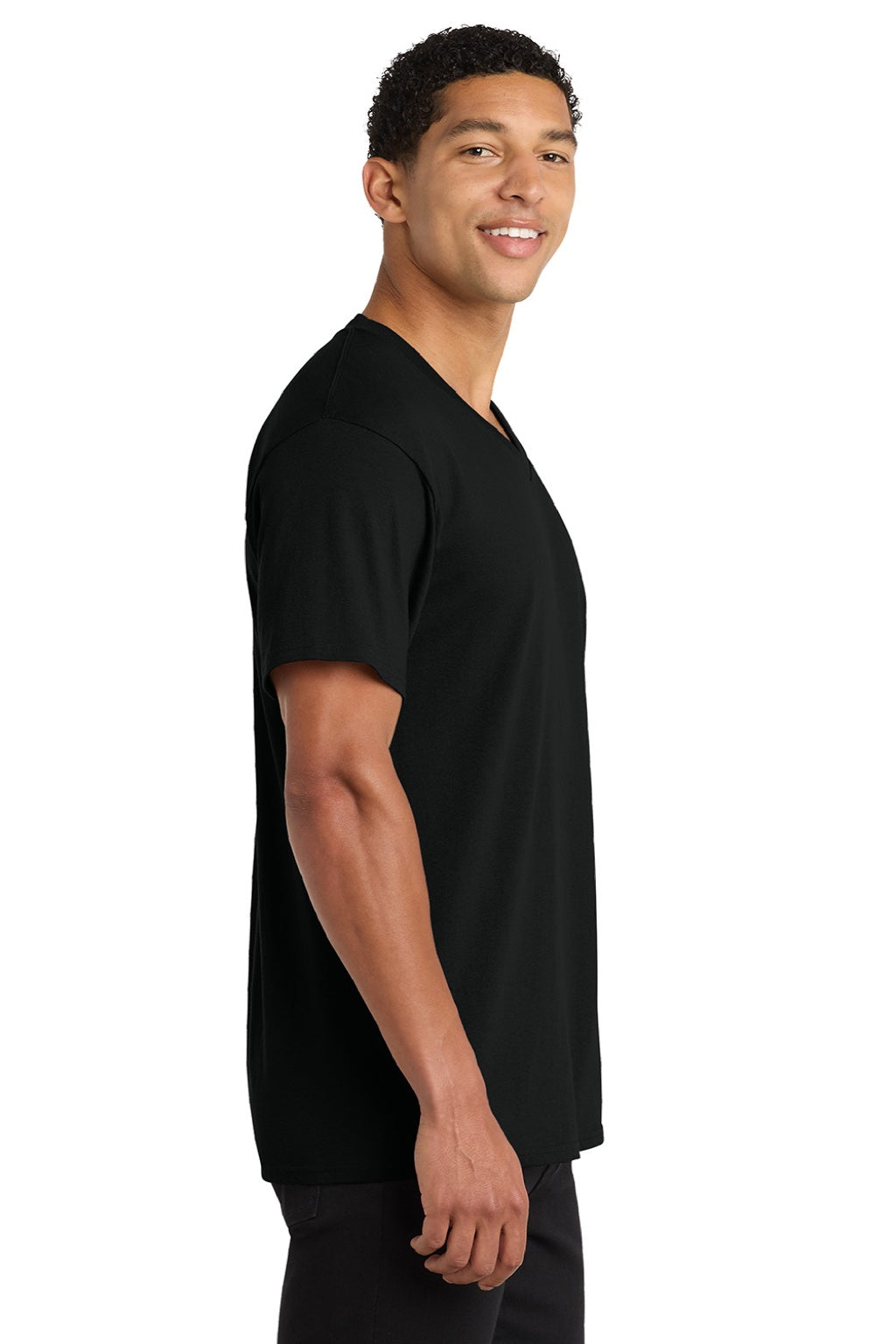 Mens Core Short Sleeve V-Neck T-Shirt - Jet Black