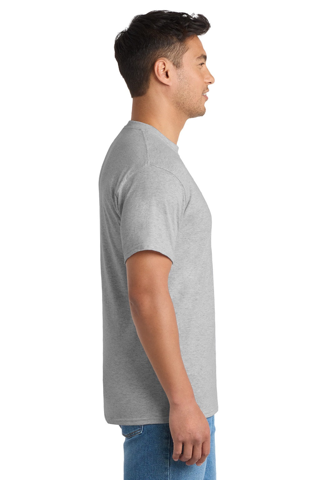Mens Core Short Sleeve Crewneck T-Shirt w/ Pocket - Ash Grey