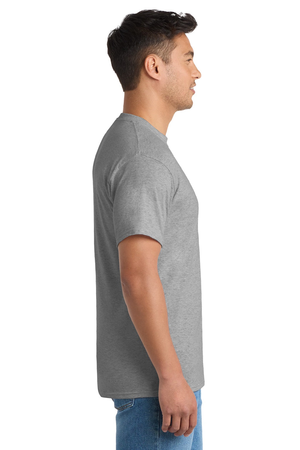 Mens Core Short Sleeve Crewneck T-Shirt w/ Pocket - Heather Grey