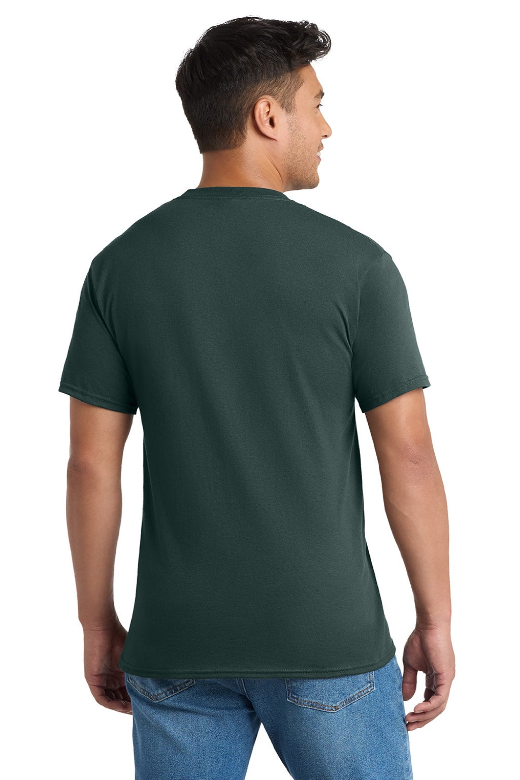 Mens Core Short Sleeve Crewneck T-Shirt w/ Pocket - Dark Green