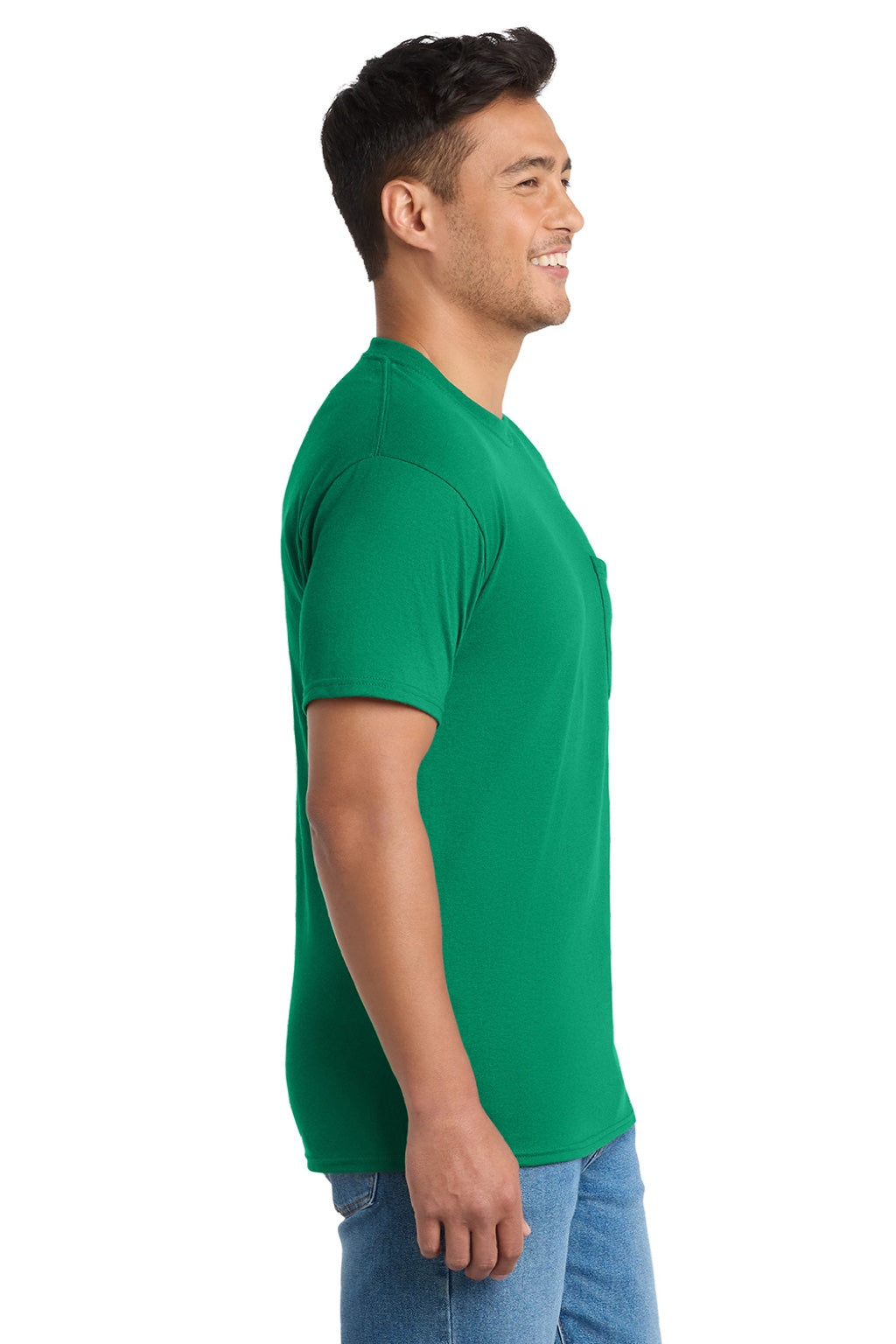 Mens Core Short Sleeve Crewneck T-Shirt w/ Pocket - Kelly Green