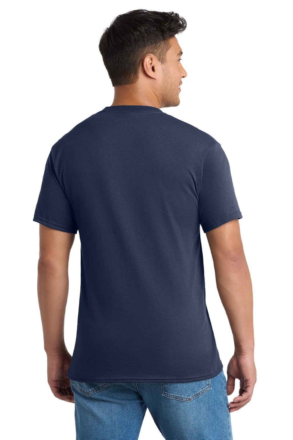 Mens Core Short Sleeve Crewneck T-Shirt w/ Pocket - Navy Blue