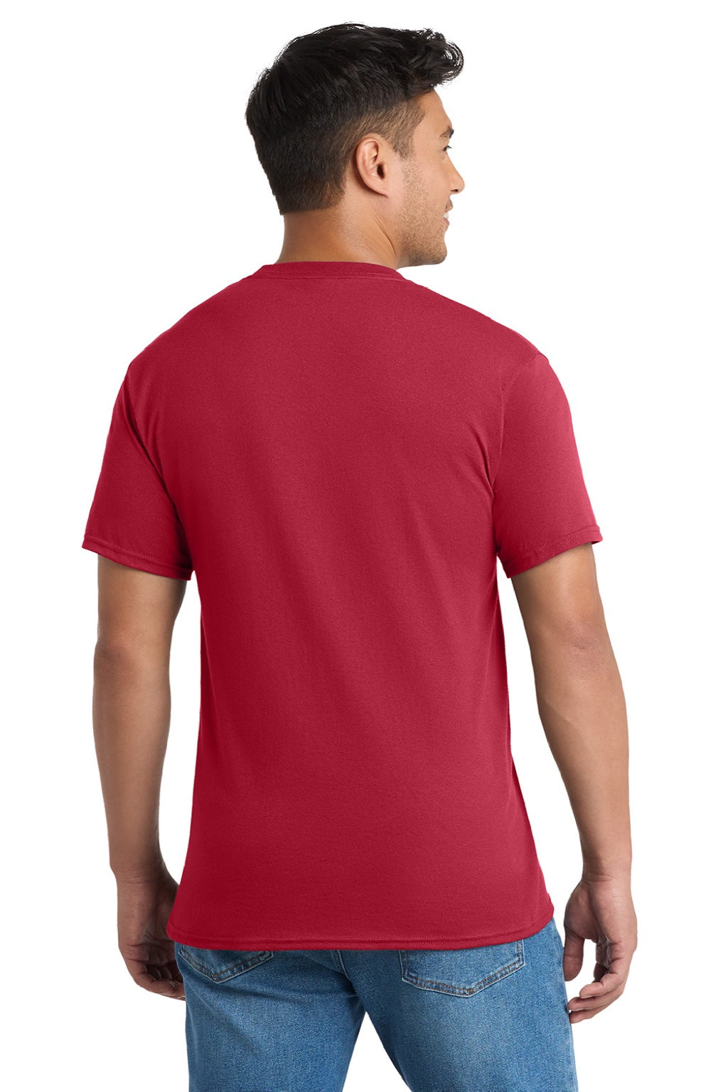 Mens Core Short Sleeve Crewneck T-Shirt w/ Pocket - Red