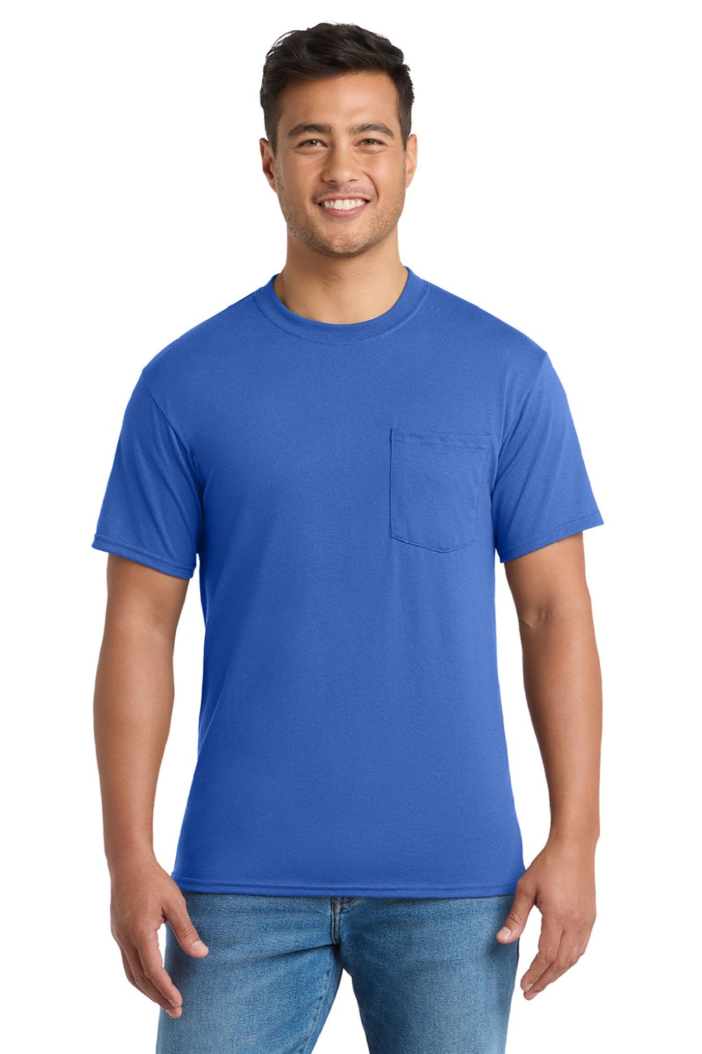 Mens Core Short Sleeve Crewneck T-Shirt w/ Pocket - Royal Blue
