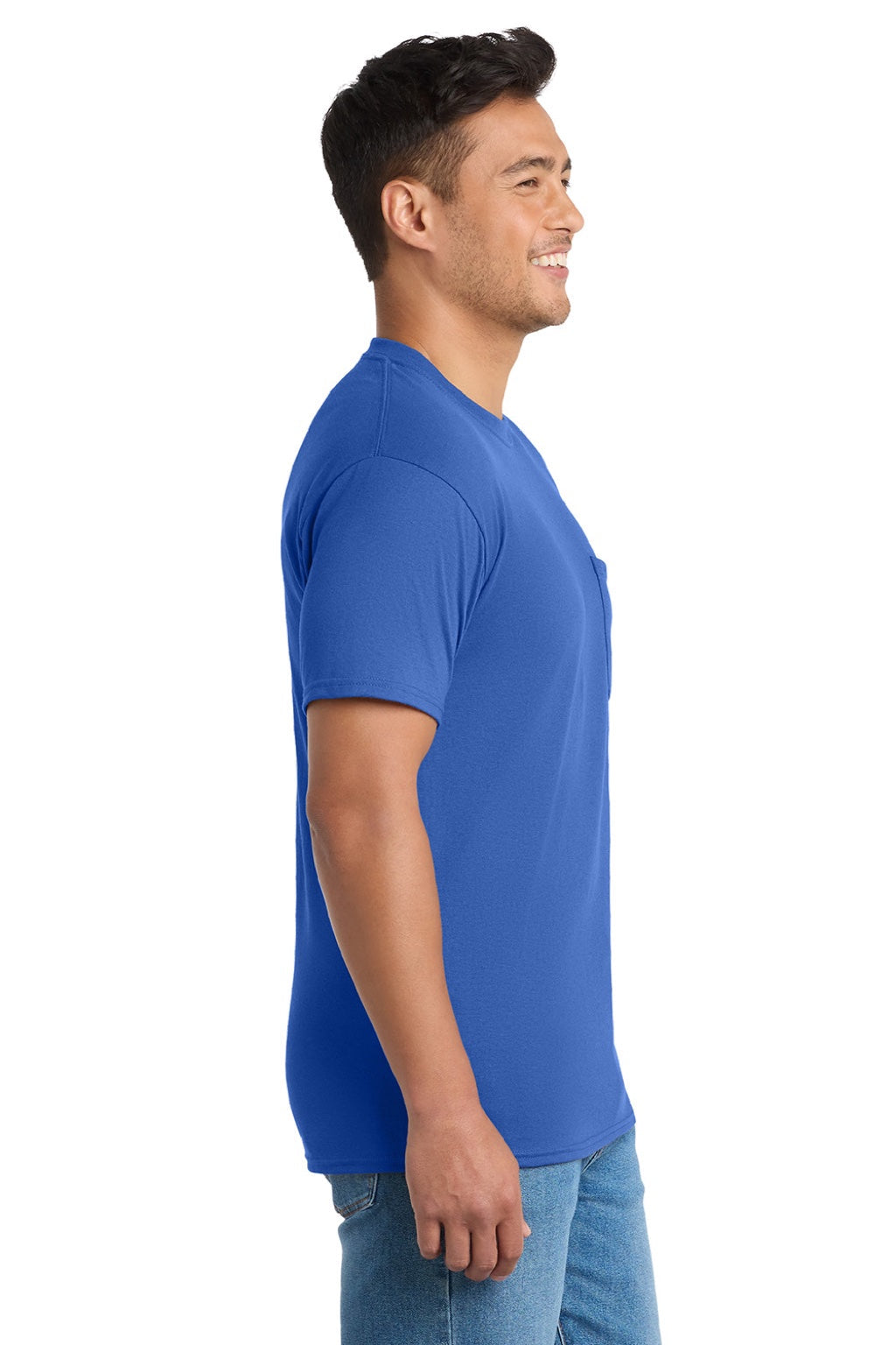 Mens Core Short Sleeve Crewneck T-Shirt w/ Pocket - Royal Blue