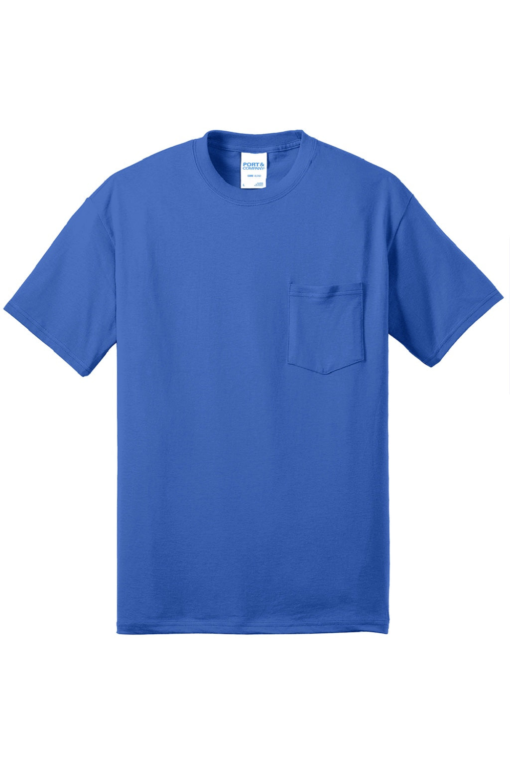 Mens Core Short Sleeve Crewneck T-Shirt w/ Pocket - Royal Blue
