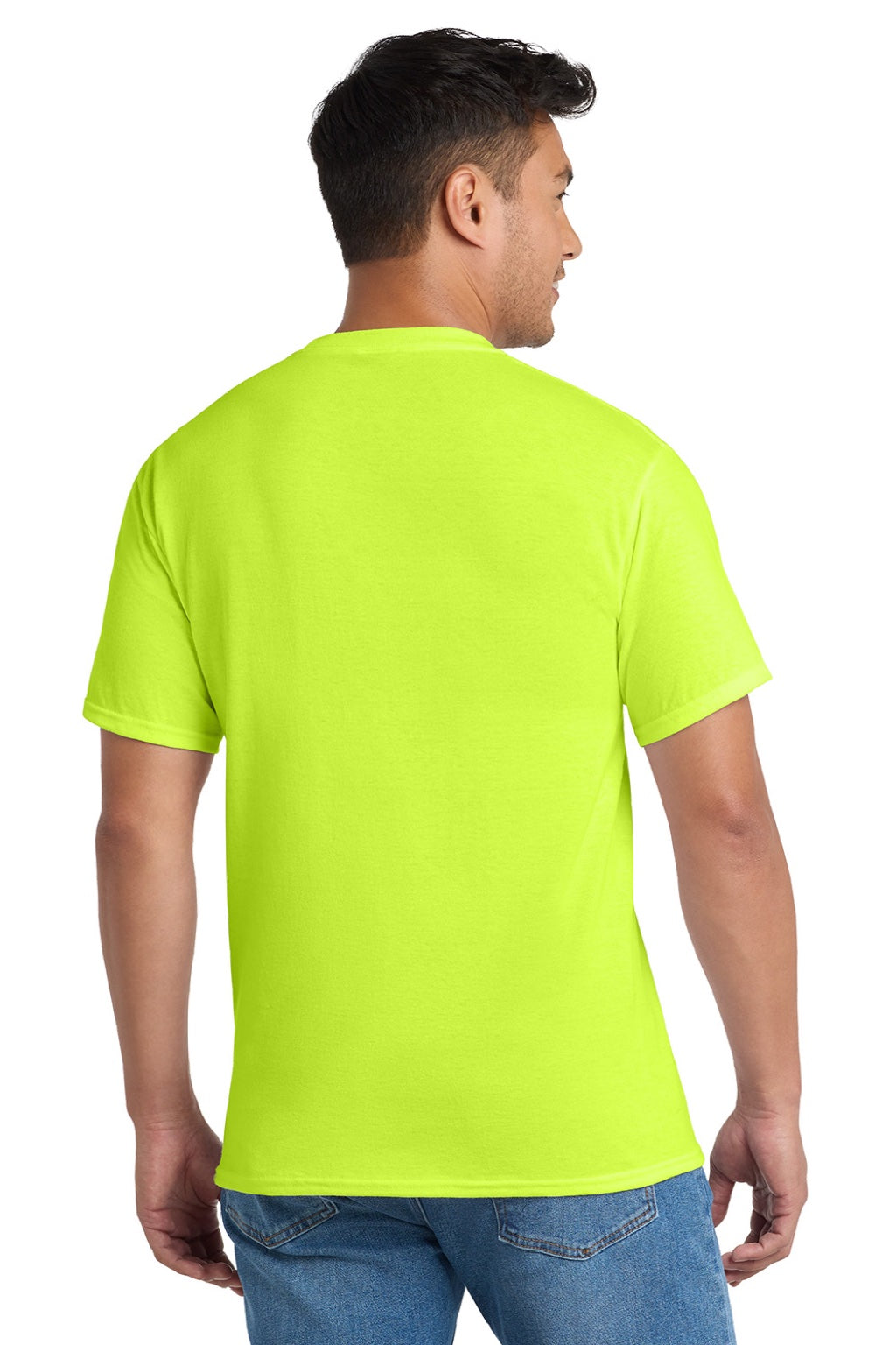 Mens Core Short Sleeve Crewneck T-Shirt w/ Pocket - Safety Green