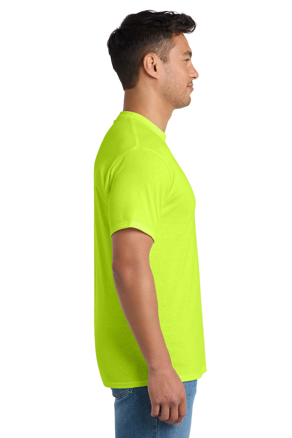 Mens Core Short Sleeve Crewneck T-Shirt w/ Pocket - Safety Green