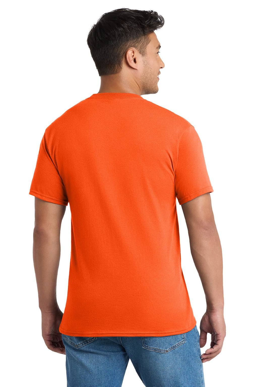 Mens Core Short Sleeve Crewneck T-Shirt w/ Pocket - Safety Orange