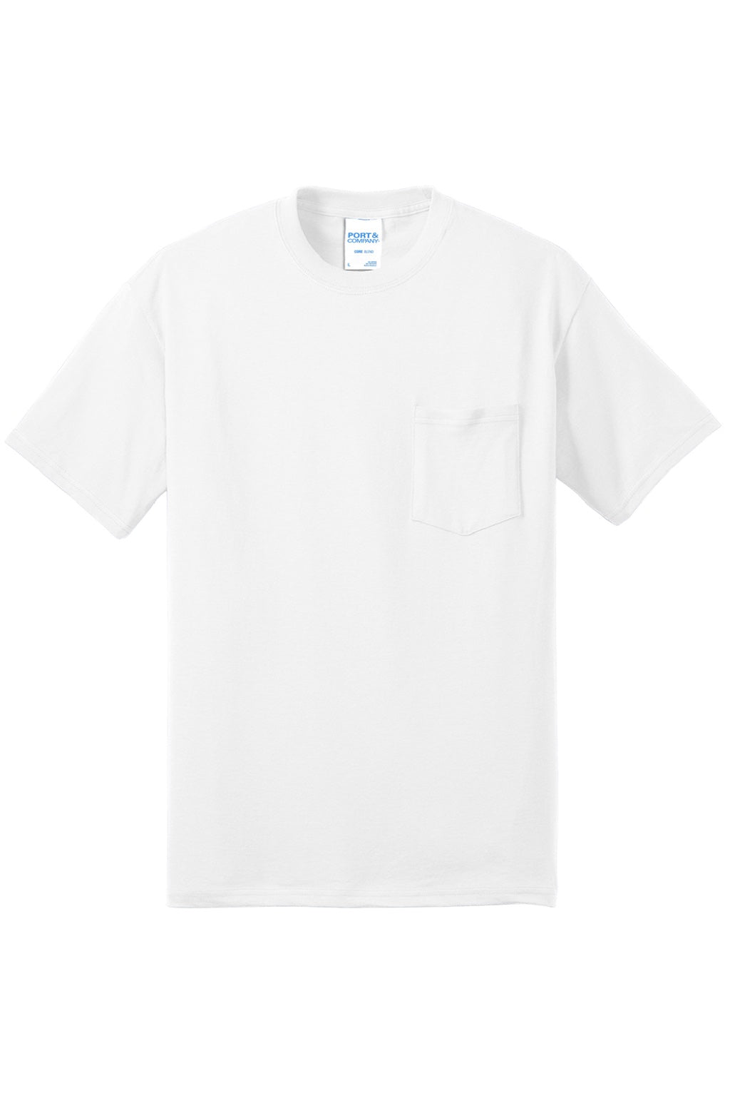Mens Core Short Sleeve Crewneck T-Shirt w/ Pocket - White