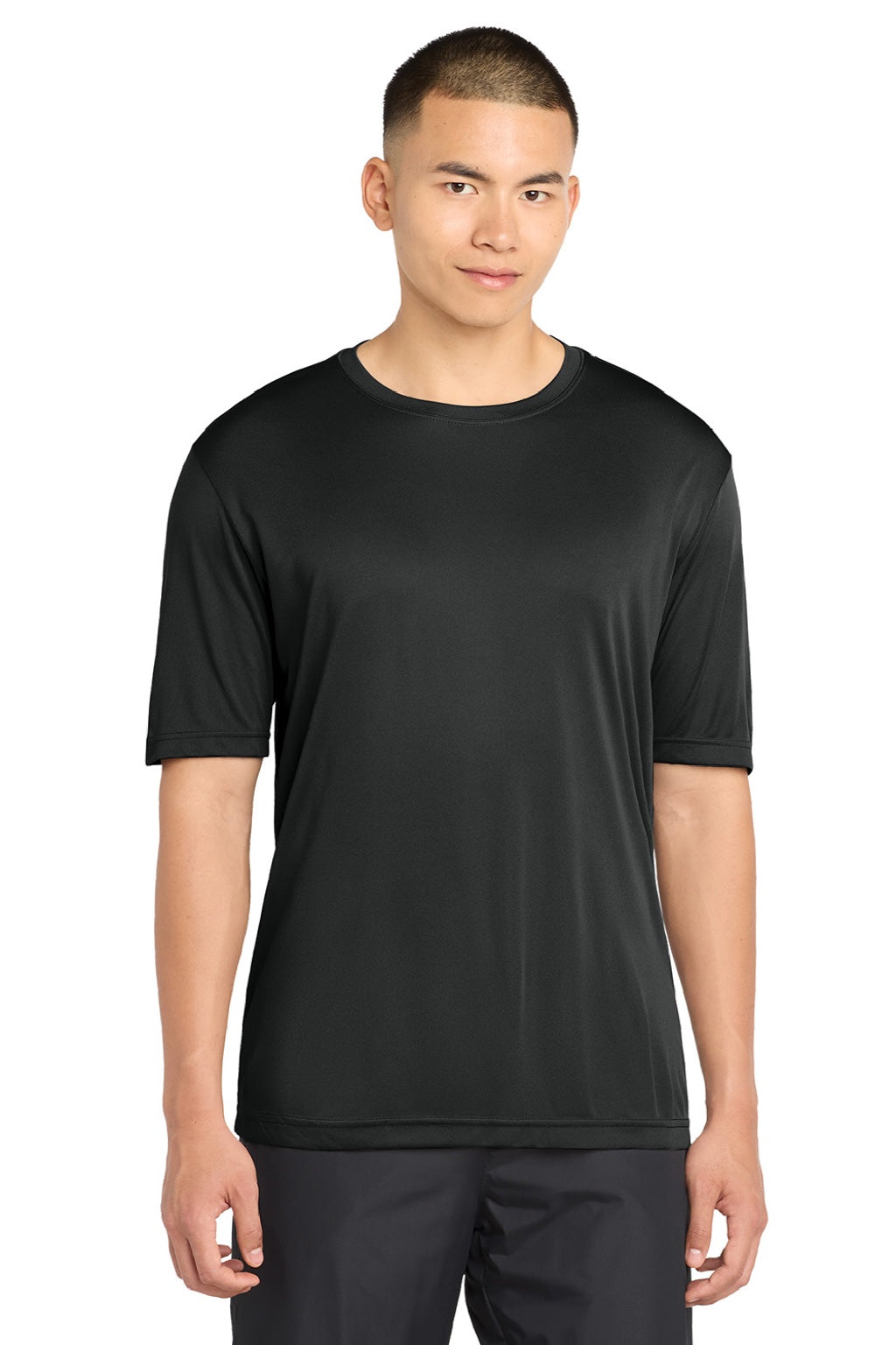 Sport-Tek Mens Competitor Moisture Wicking Short Sleeve Crewneck T-Shirt - Black