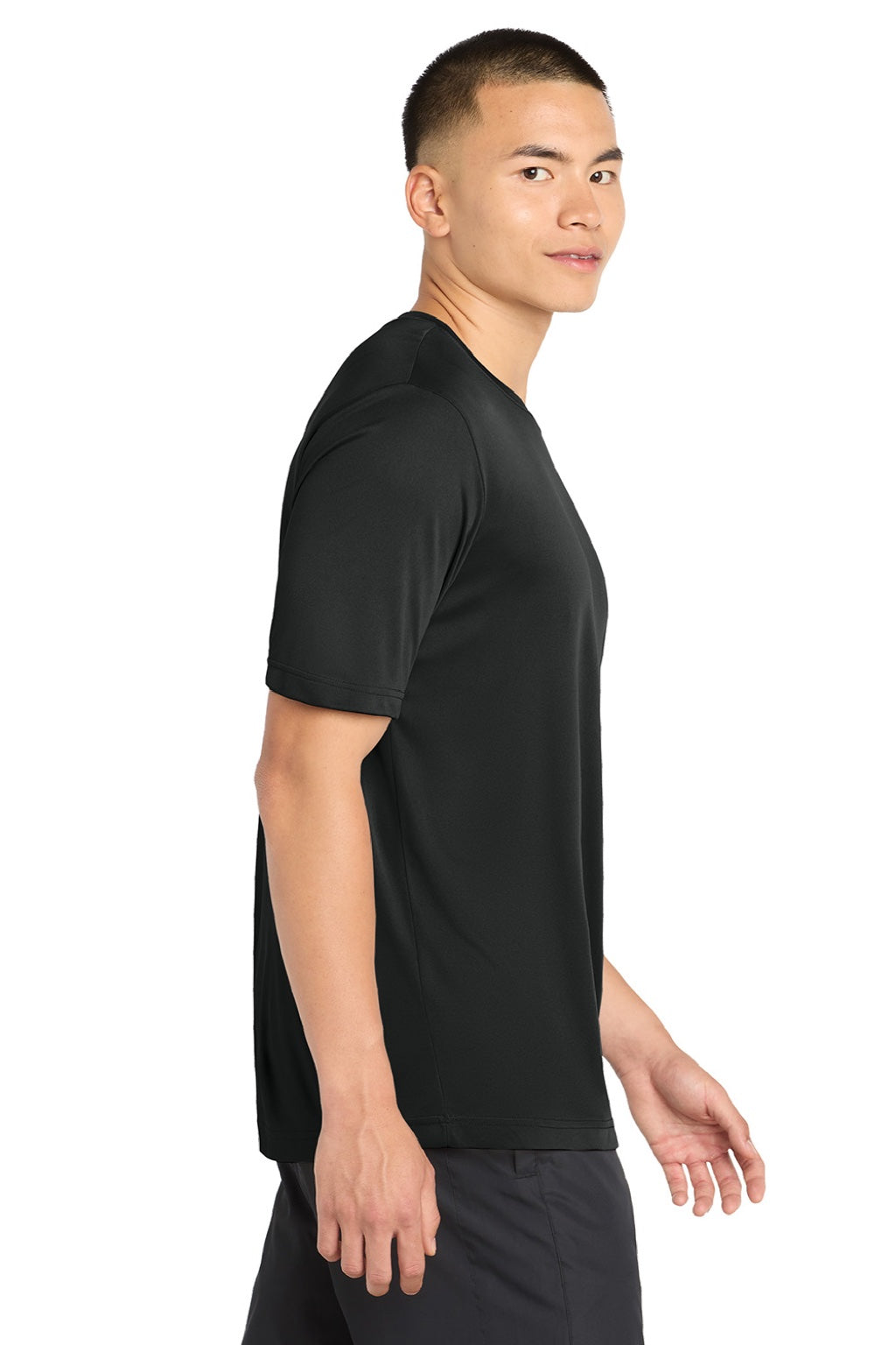 Sport-Tek Mens Competitor Moisture Wicking Short Sleeve Crewneck T-Shirt - Black