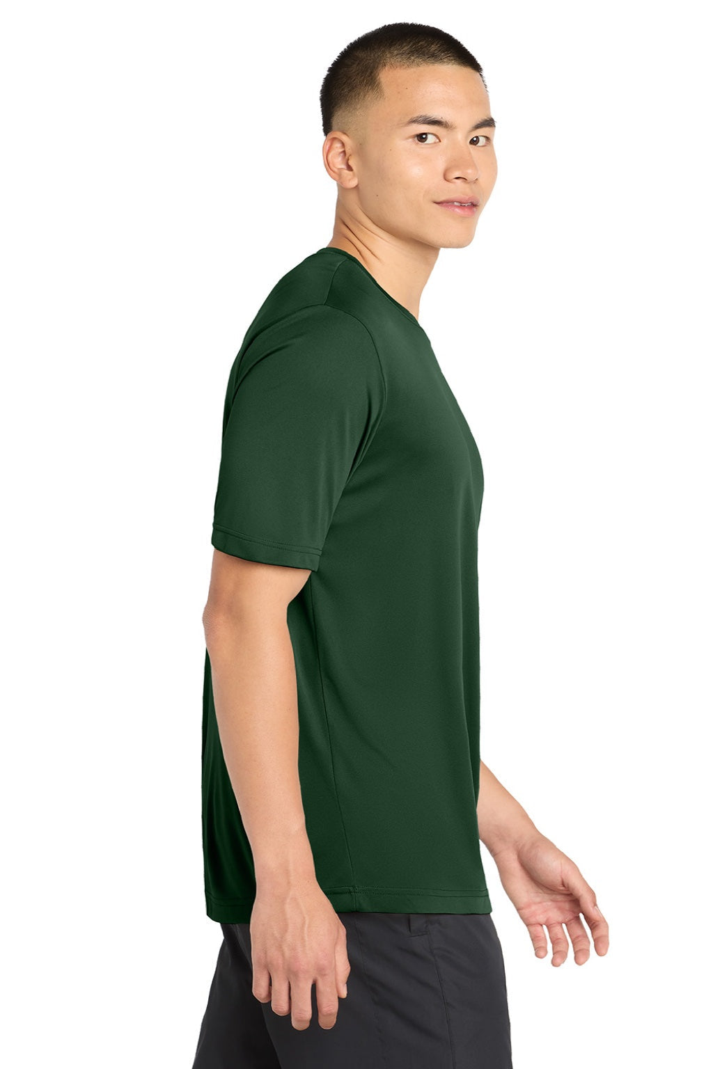 Sport-Tek Mens Competitor Moisture Wicking Short Sleeve Crewneck T-Shirt - Forest Green
