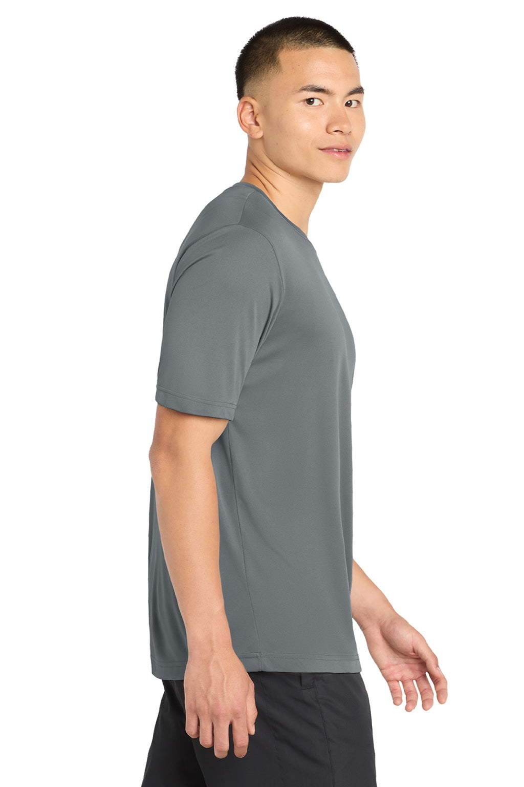 Sport-Tek Mens Competitor Moisture Wicking Short Sleeve Crewneck T-Shirt - Concrete Grey