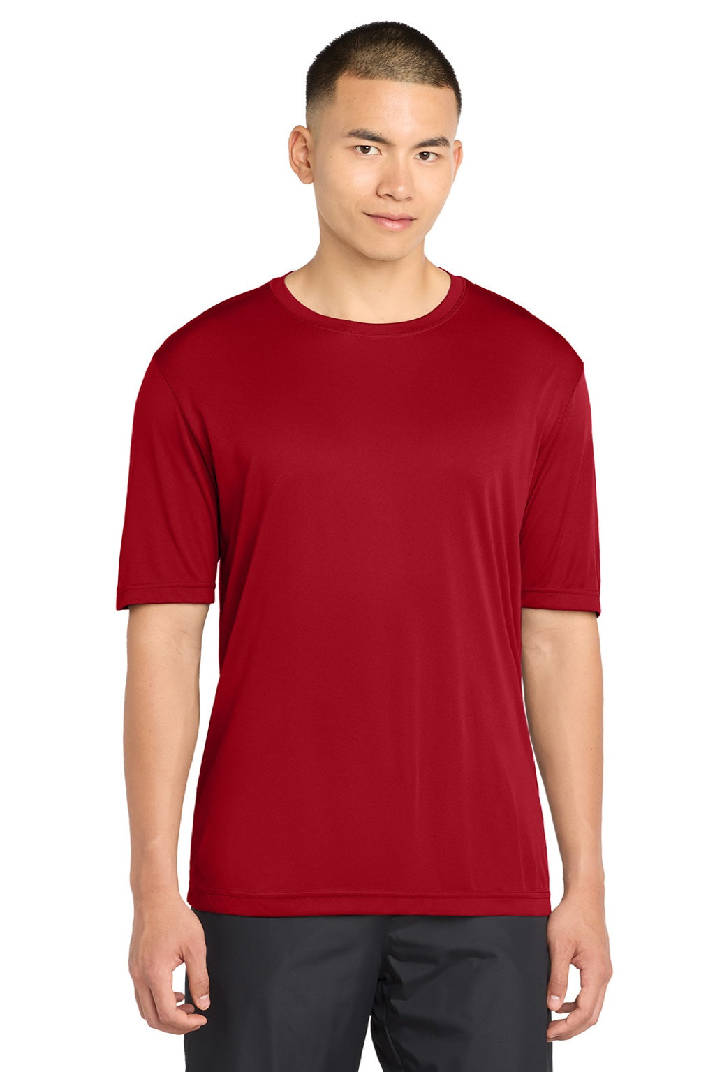 Sport-Tek Mens Competitor Moisture Wicking Short Sleeve Crewneck T-Shirt - True Red