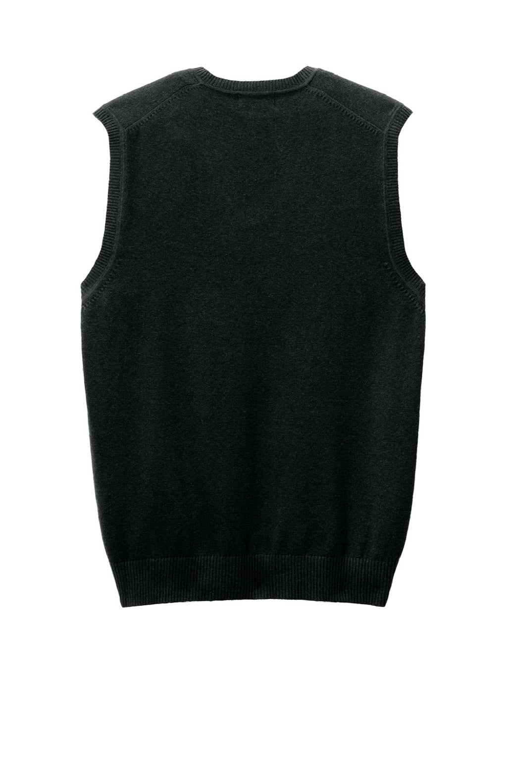 Mens Easy Care V-Neck Sweater Vest - Deep Black