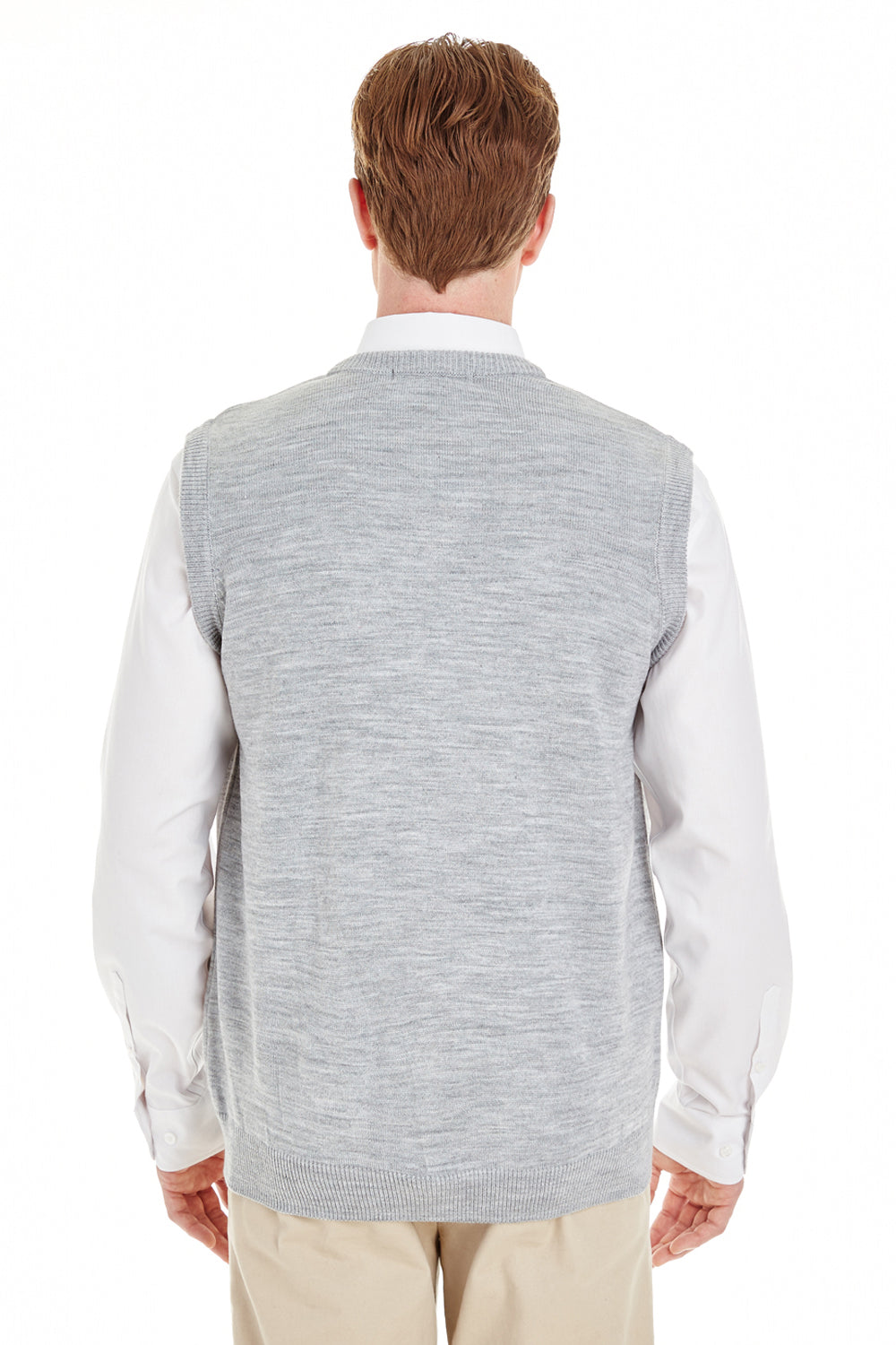 Harriton Mens Pilbloc Pill Resistant V-Neck Sweater Vest - Heather Grey