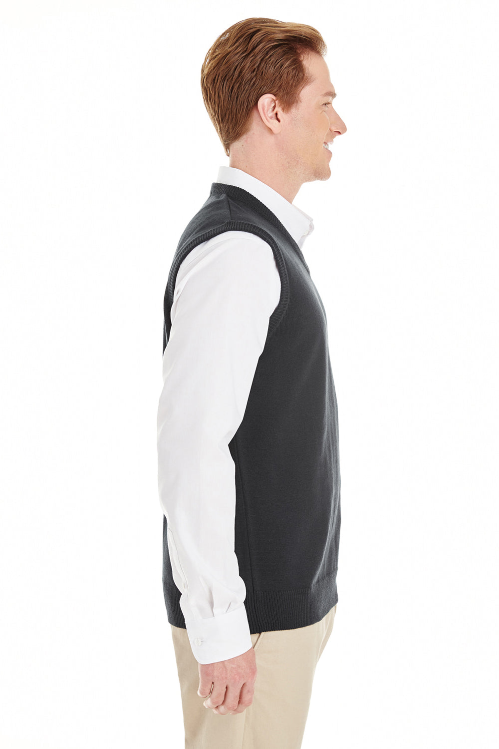 Harriton Mens Pilbloc Pill Resistant V-Neck Sweater Vest - Black